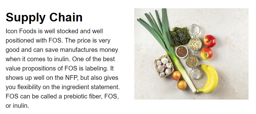 Formulate with PreBiotica P95 FOS! - Icon Foods