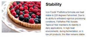 Icon Foods PreBiotica P90 Stability