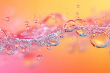 Colorful carbonated beverage bubbles