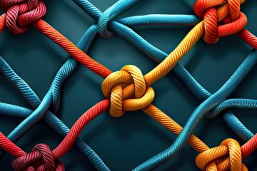 A network of knots - an abstract visualization of a network.