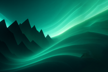 An abstract “force field” of soft, glowing waves (think teal + green + white) enveloping jagged, dark shapes that represent off-notes. Metaphor: LS4 creating a protective sensory barrier that smooths everything out.