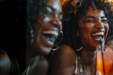 People enjoying non-alcoholic beverages at a bar