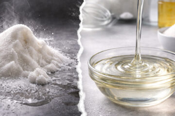 Sugar on the left, maltitol syrup on the right